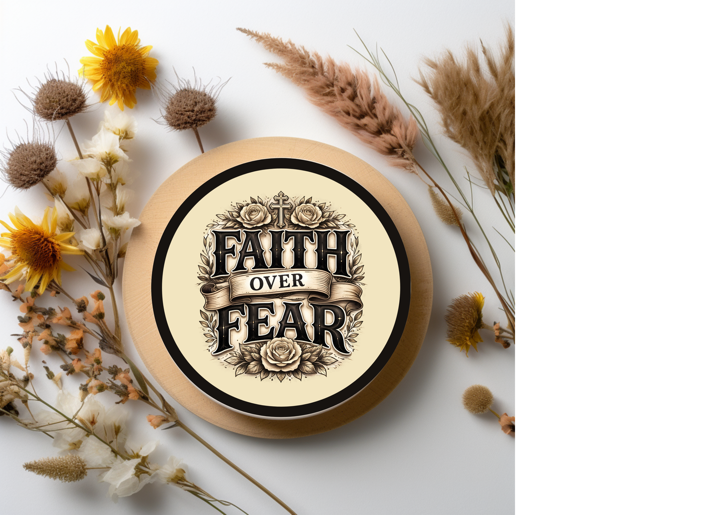 Faith Over Fear Table Coasters