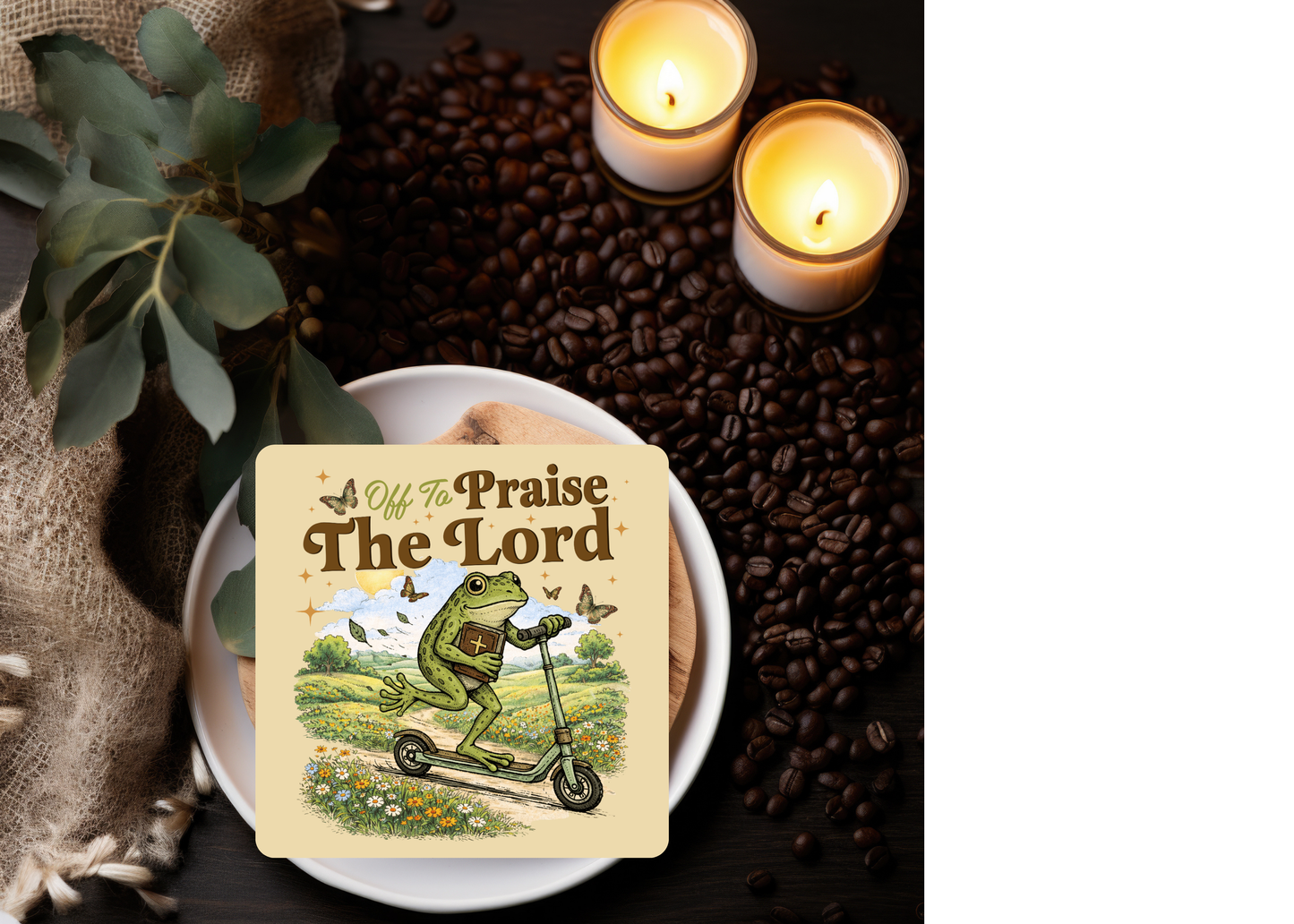 Frog Praise the Lord Table Coasters