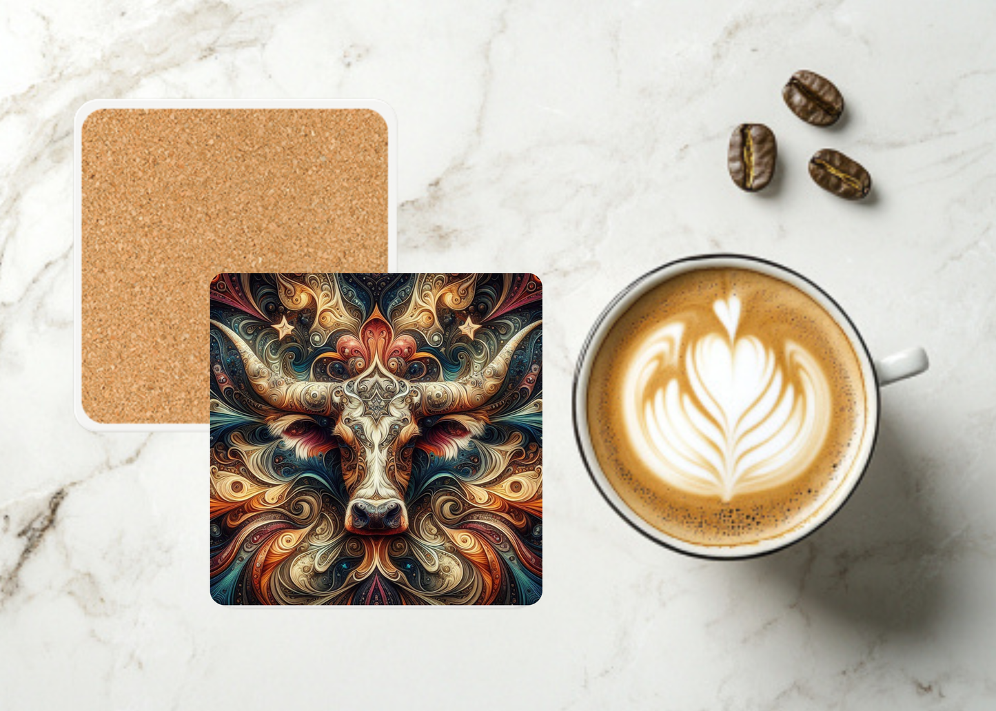 Longhorn Mosiac Table Coasters