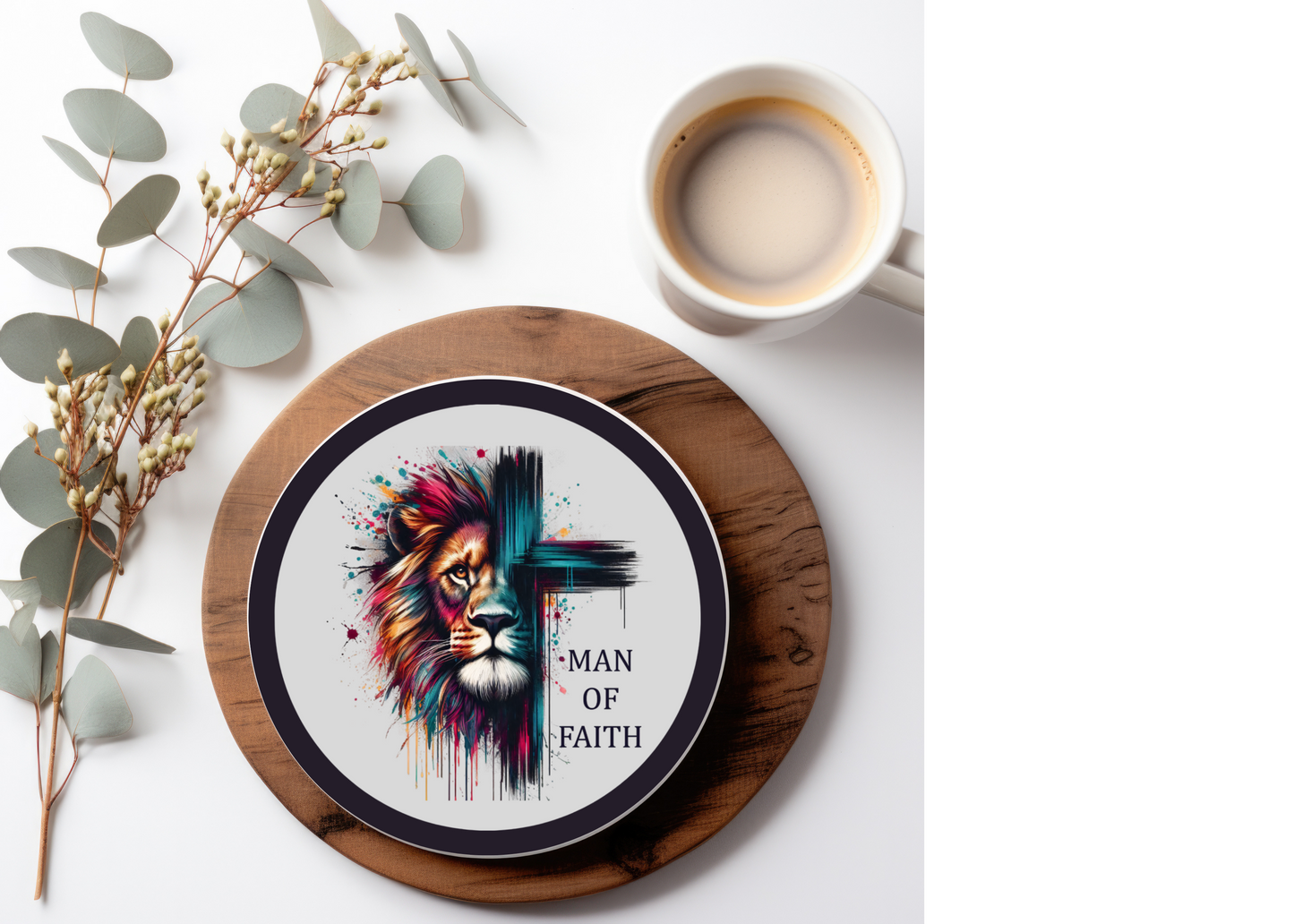 Man of Faith Paint Table Coasters
