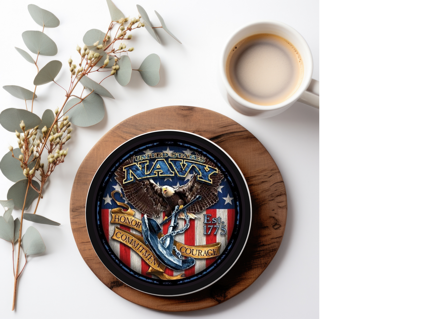 Navy Table Coasters