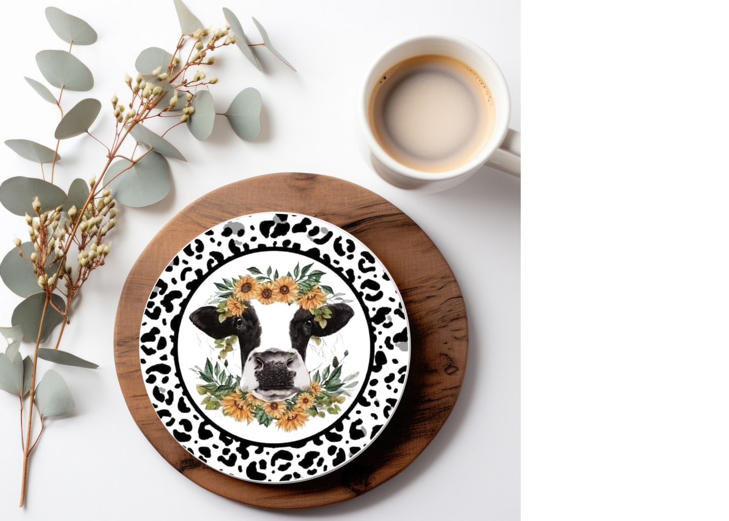 Sunflower Cow Table Coasters