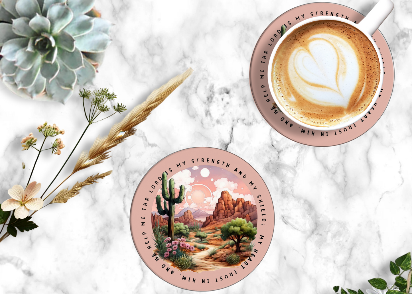 The Lord is My Strength Table Coasters