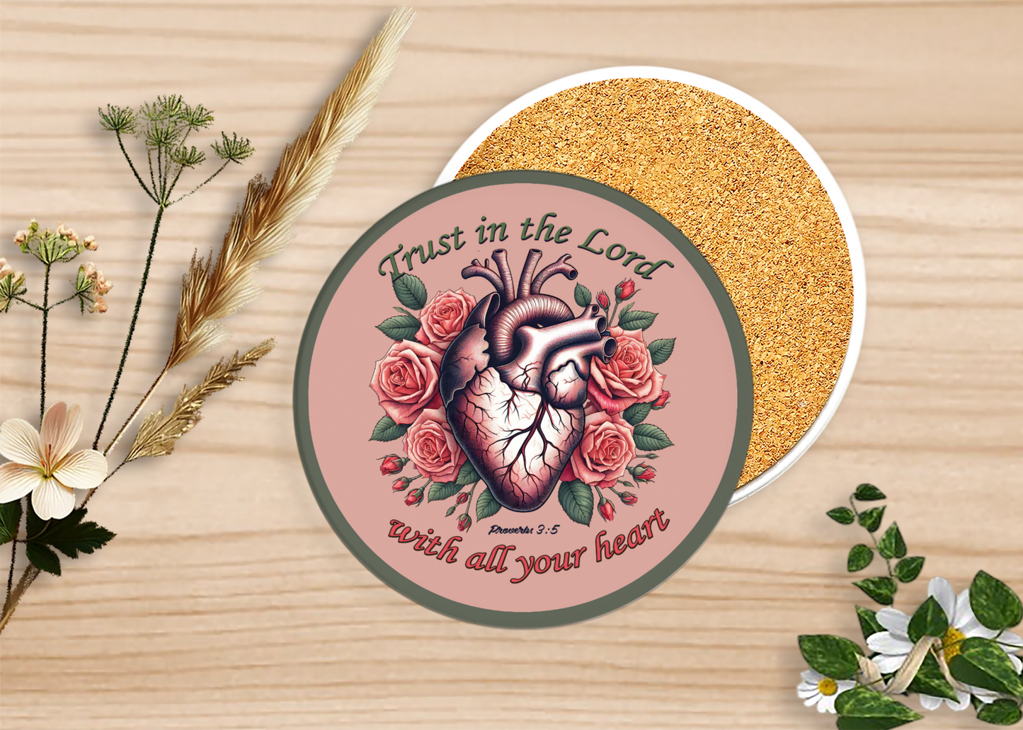 Trust in the Lord with All Your Heart Table Coasters