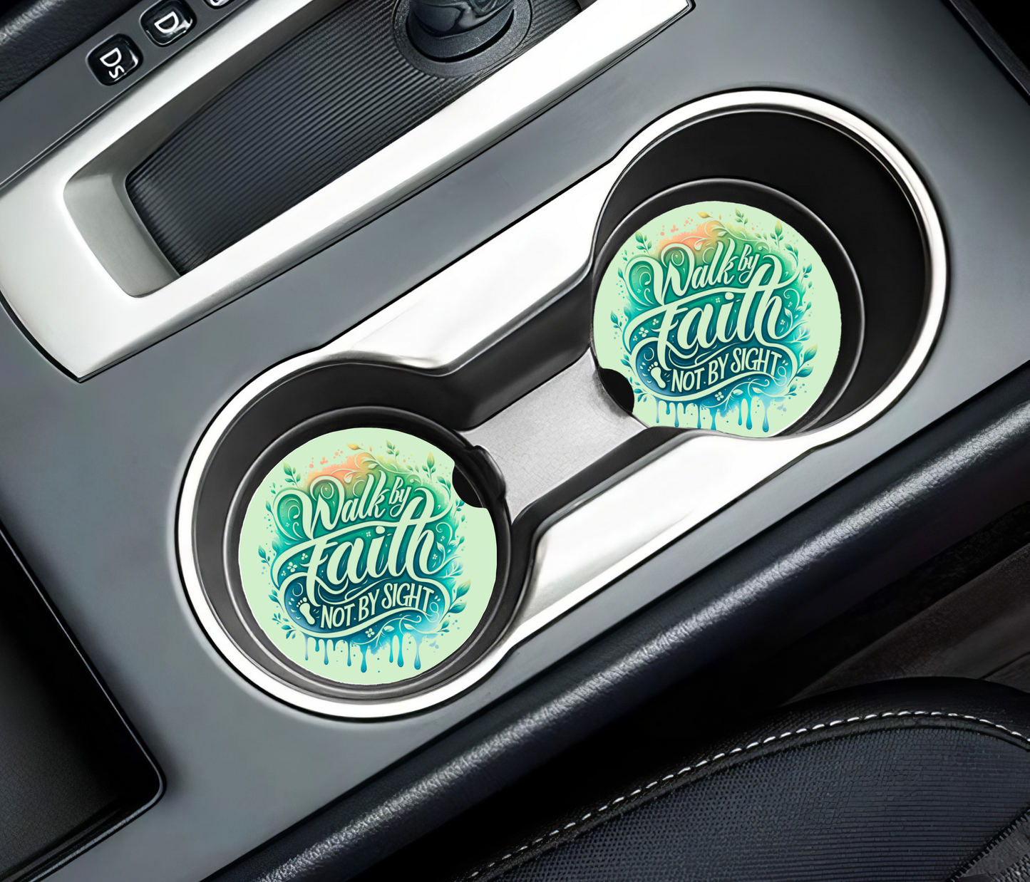 Walk by Faith Not by Sight Car Coasters