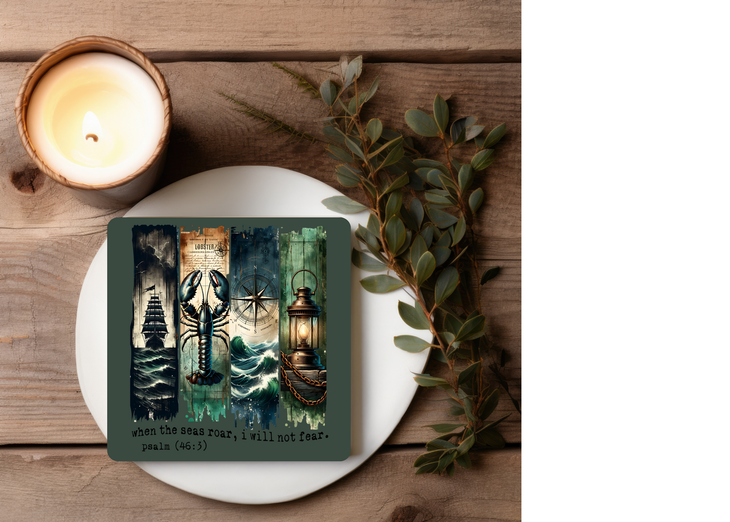 When the Seas Roar, I Will Not Fear Table Coasters