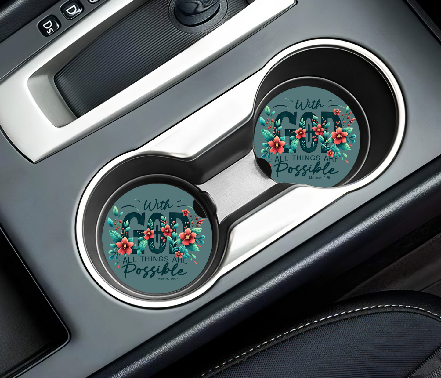With God All Things Are Possible Car Coasters