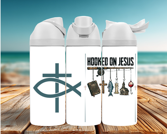 Hooked on Jesus - Water Bottle