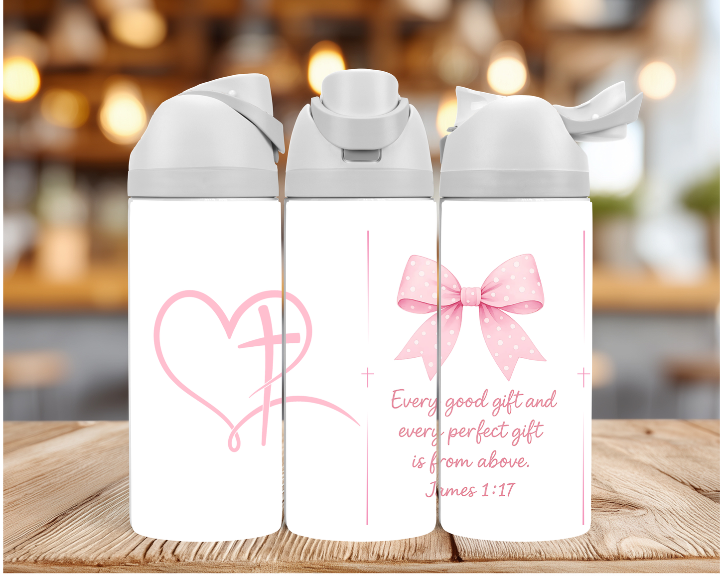 James 1:17 - Bow - Water Bottle