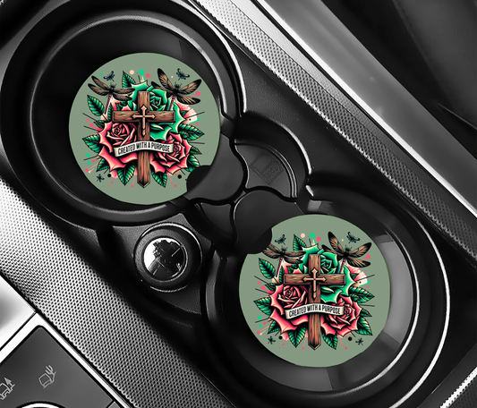 Created with a Purpose Car Coasters