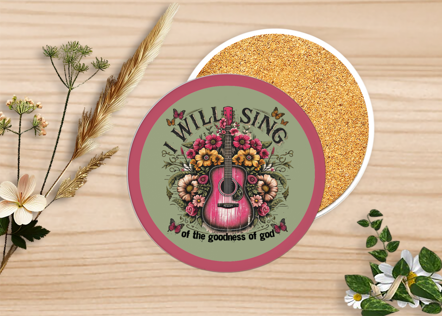 I Will Sing of the Goodness of God Table Coasters