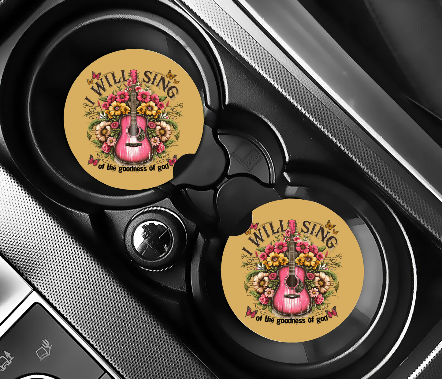 I Will Sing of the Goodness of God Car Coasters