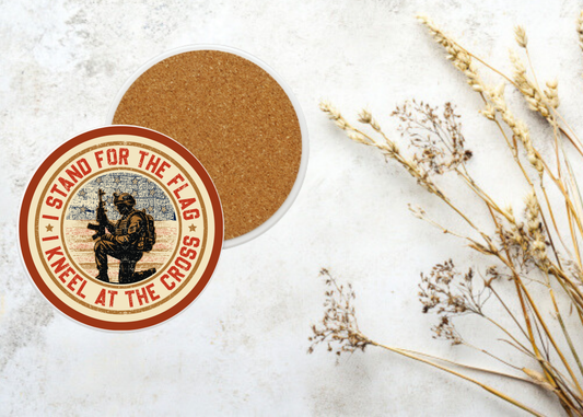Kneel at the Cross Table Coasters