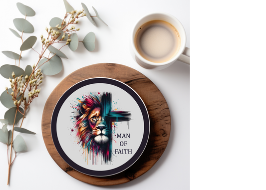 Man of Faith Paint Table Coasters