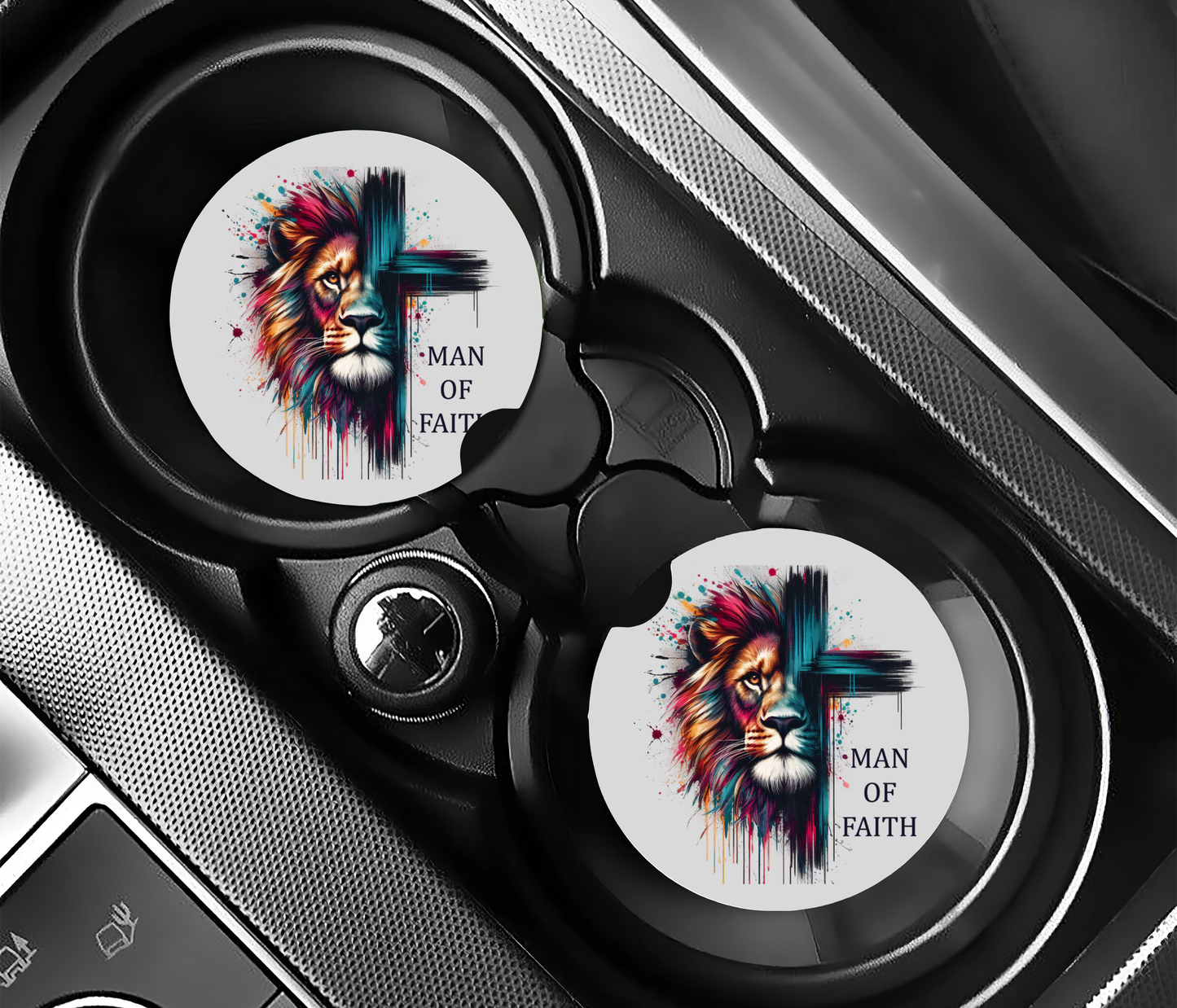 Man of Faith Paint Car Coasters