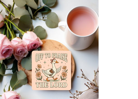 Off to Praise the Lord Table Coasters