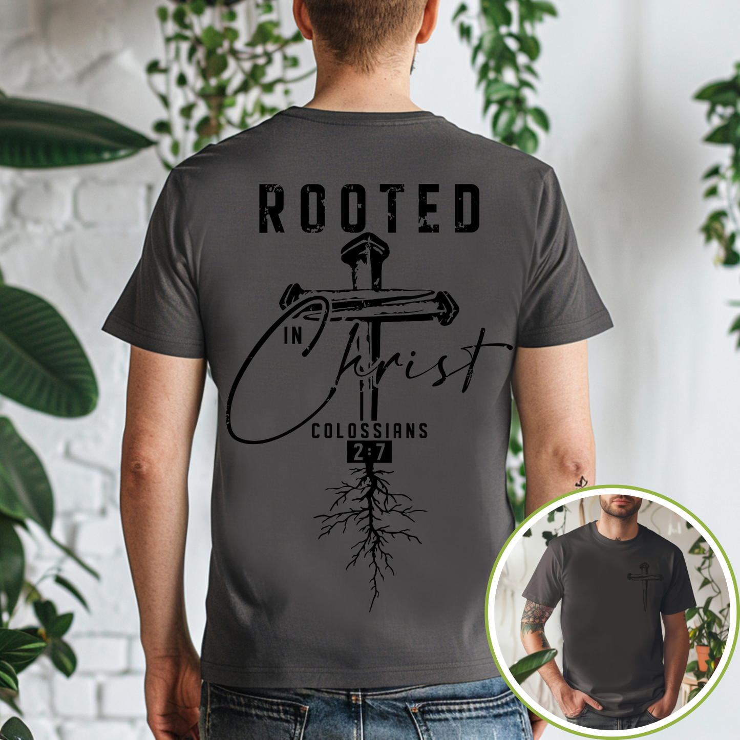 Rooted in Christ - 3 Nails - Men's TShirt