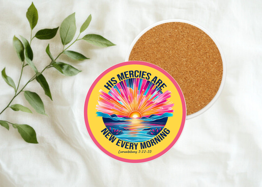 Sunshine His Mercies are New Every Morning Table Coasters