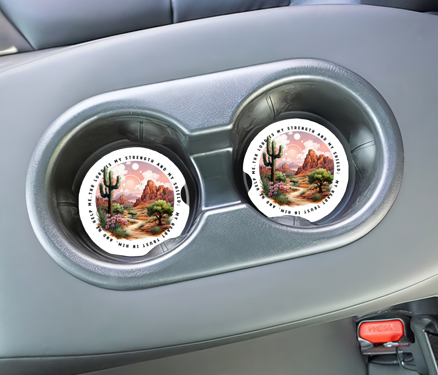 The Lord is My Strength Car Coasters