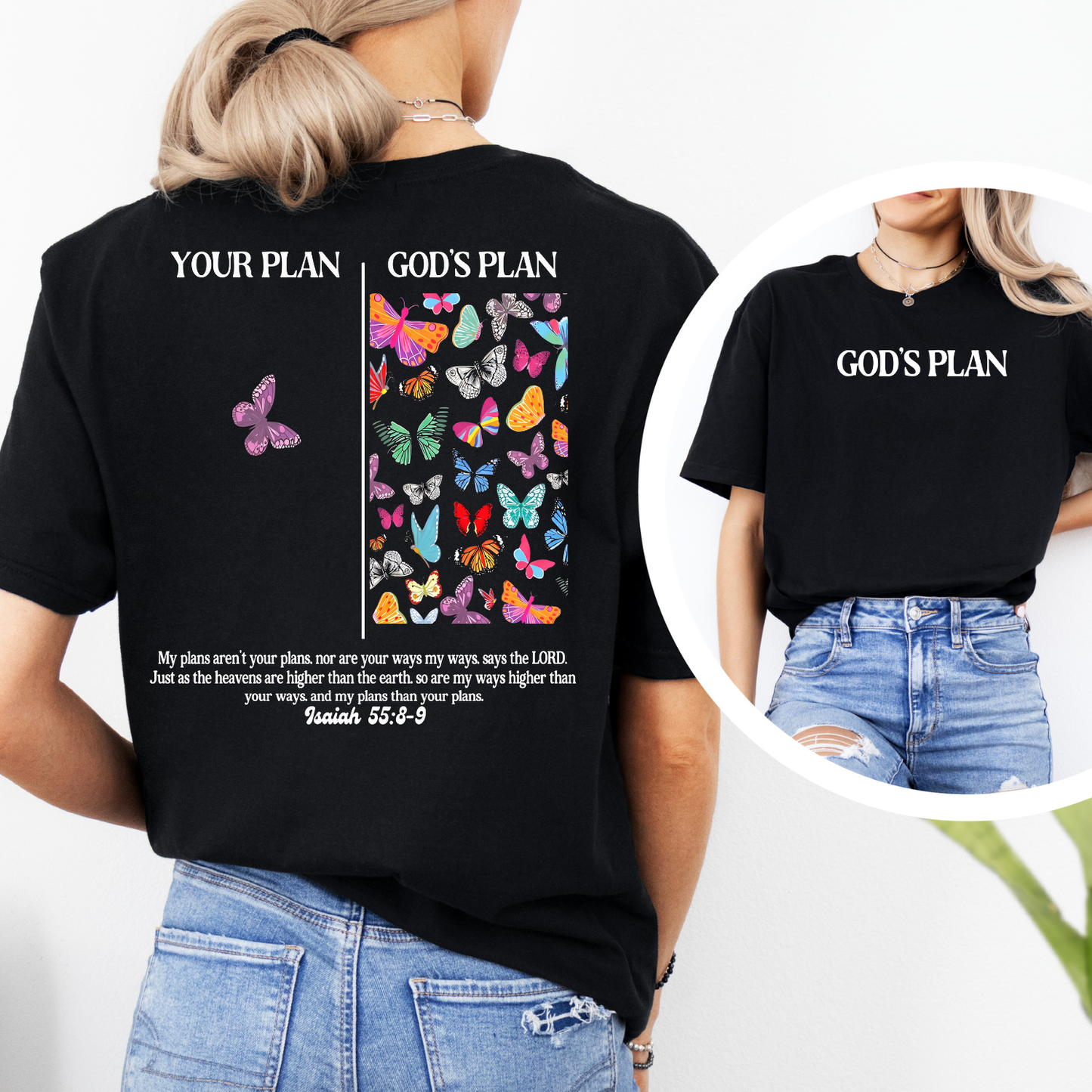 Your Plan God's Plan - Butterflies - Women's TShirt